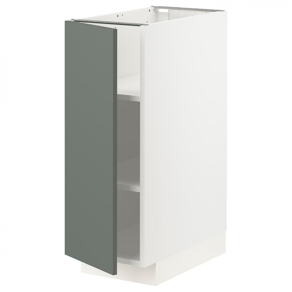 IKEA METOD Нижня шафа/полиці, білий/бодарп сіро-зелений, 30x60 см (394.618.87) - зображення 1