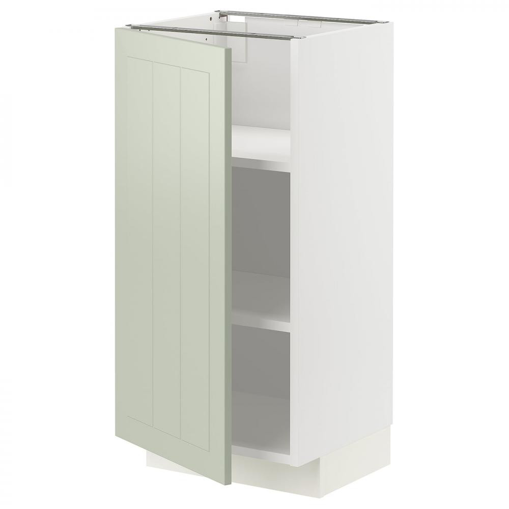 IKEA METOD Нижня шафа/полиці, білий/Stensund світло-зелений, 40x37 см (094.870.92) - зображення 1