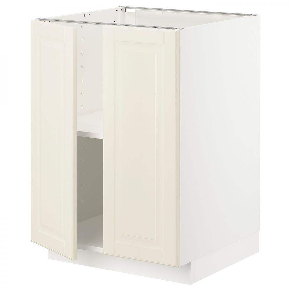 IKEA METOD Нижня шафа/полиці/2 дверцята, білий/Bodbyn cream, 60x60 см (094.670.70) - зображення 1