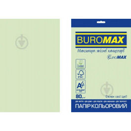 BuroMax Euromax А4, 80г/м2, PASTEL, св.-зеленый, 20л. (BM.2721220E-15)