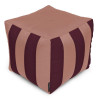 iQmebel Пуф Кубик Полосатий Оксфорд розмір Стандарт+ Кава + Бордовий (0921415) - зображення 1