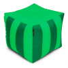 iQmebel Пуф Кубик Полосатий Оксфорд розмір Стандарт+ Салатовий + Зелений (0921211) - зображення 1