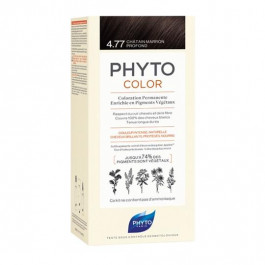   Phyto Стойкая крем-краска для волос  Phytocolor Coloration Permanente 4.77 Шатен темно-каштановый, 112 мл