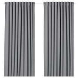 IKEA MAJGULL Світлонепроникні штори, пара, сірий, 145x250 см (504.178.12 )