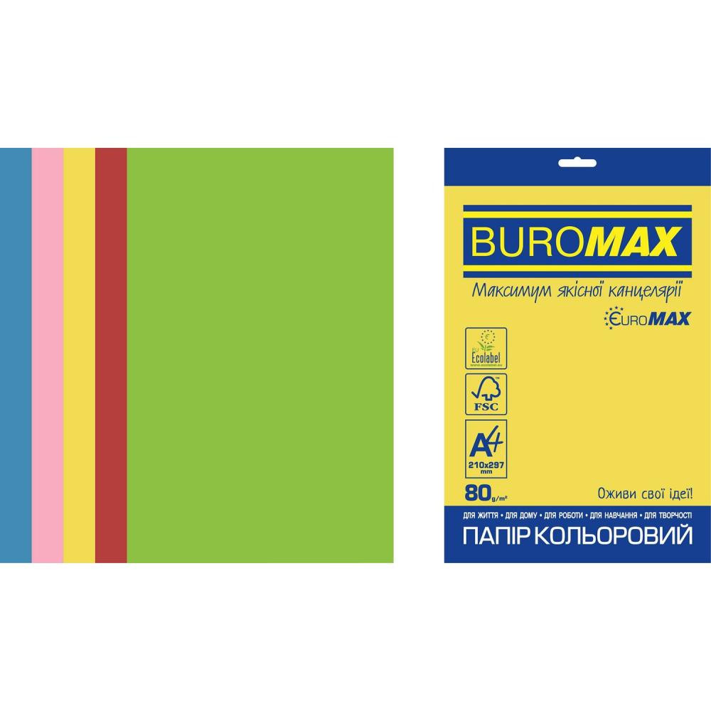 BuroMax Euromax А4, 80г/м2, INTENSIVE, 5цв., 20л. (BM.2721320E-99) - зображення 1