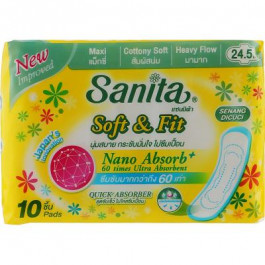 SANITA Гігієнічні прокладки  Soft & Fit Maxi 24.5 см 10 шт. (8850461090285)