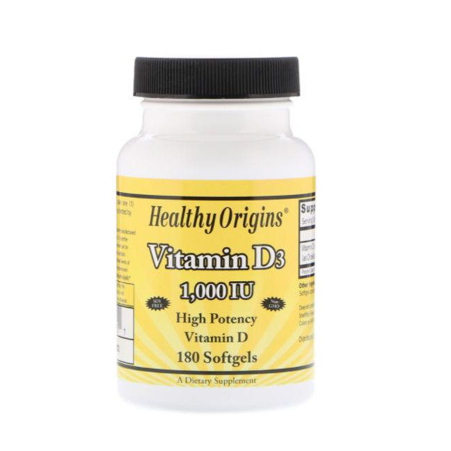 Healthy Origins Healthy Origins Vitamin D3 1,000 IU 180 Softgels Вітамін D3 - зображення 1