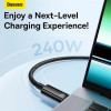 Baseus Tungsten Gold Fast Charging Data USB-C to USB-C 240W 1m Black (CAWJ040001) - зображення 5