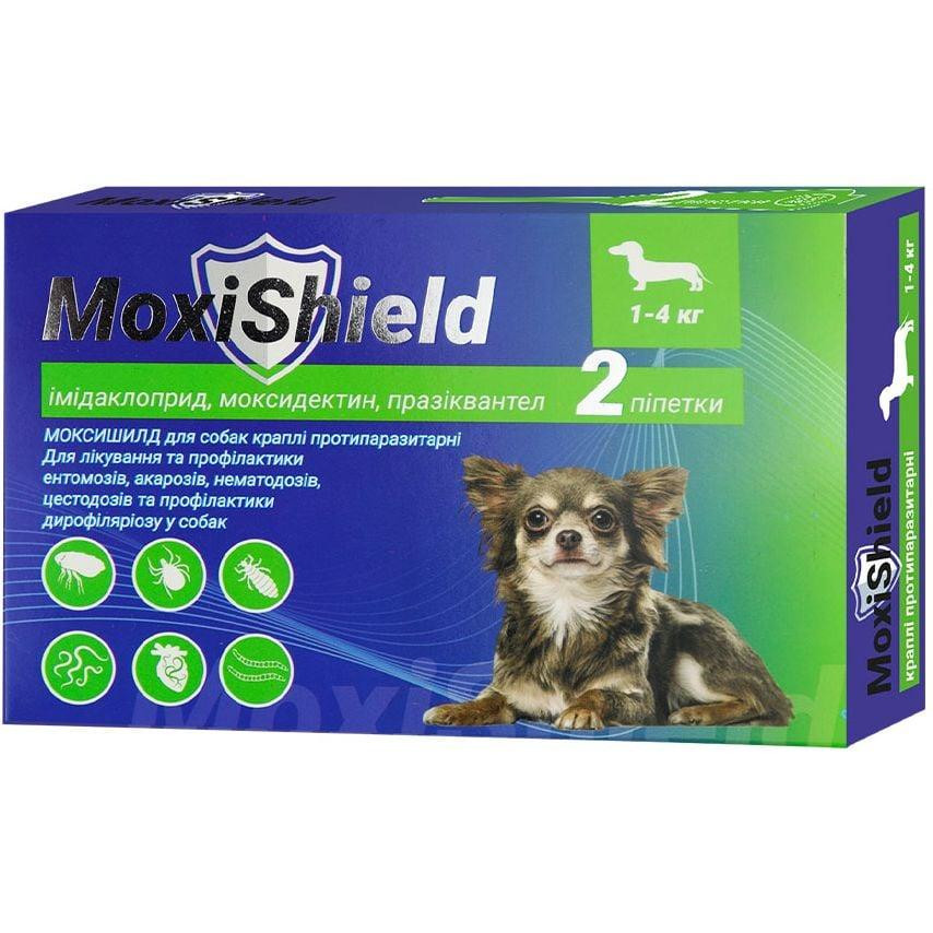 FIPROMAX Краплі  MoxiShield протипаразитарні для собак вагою 1-4 кг, 2 піпетки, 0.6 мл (4820150208158) - зображення 1
