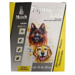 Modes Краплі  Фіпро-Люкс протипаразитарні для собак та котів 10-25кг 4 штх2мл (ЗС000217)