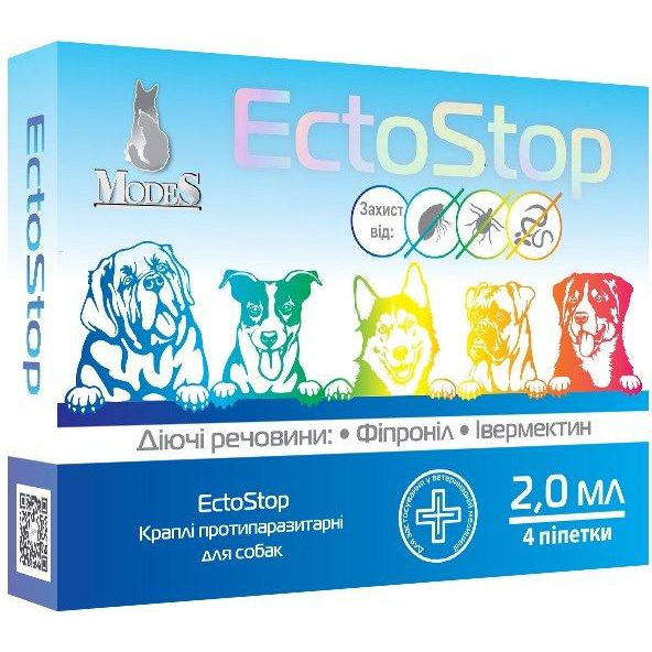 Modes Краплі  ЕктоСтоп протипаразитарні для собак 10-30кг 2млх4 шт (ЗС000239) - зображення 1