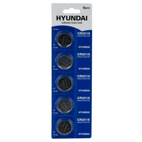 Hyundai Lithium Coin Cell CR2016 5шт/уп (HT7009016) - зображення 1