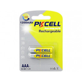 PKCELL AAA 1200mAh, 1.2V Ni-MH, rechargeable battery 2pcs/card (AAA1200-2B)