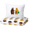 IKEA BRUMMIG Підковдра та наволочка малюнок ведмедя жовтий/коричневий 150x200/50x60 см ( - зображення 1