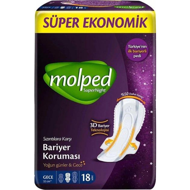 Molped Гігієнічні прокладки  SuperNight Long 28 см 18 шт (8690536829163) - зображення 1