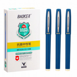Baoke Ручка гелева  антибактеріальне покриття софт 0.5 мм, синя (PEN-BAO-1828A-BL)