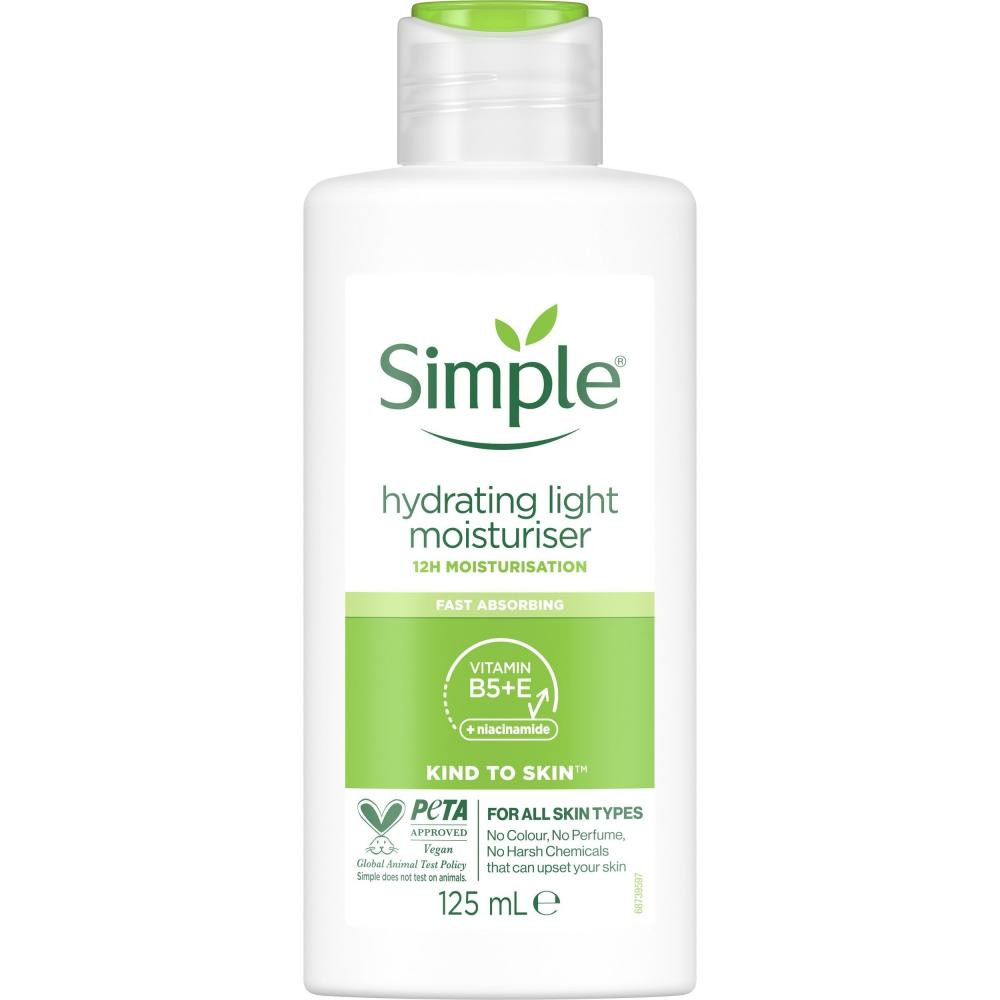 Simple Легкий зволожуючий крем  Hydrating Light Moisturiser Kind to Skin 125 мл (5011451103931) - зображення 1