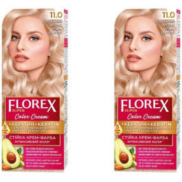 Florex Стійка крем-фарба для волосся  Super 11.0 Перлинний блонд, 100 мл