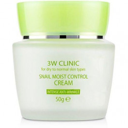 3W CLINIC Крем для лица  Snail Moist Control Cream увлажняющий с улиточным муцином 50 мл (8809317286679)