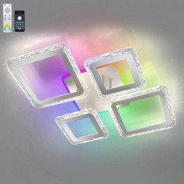 Esllse Керована світлодіодна люстра OVAL ICE RGB 75W 5S-APP-725x500x93-WHITE/CLEAR-220-IP20 (10303)