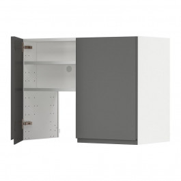 IKEA METOD Витяжна шафа з полицею/дверцями, білий/Voxtorp темно-сірий, 80х60 см (995.044.12)