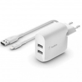 Belkin Boost Up Charge Dual USB-A Wall Charger 24W + Lightning White (WCD001VF1MWH)