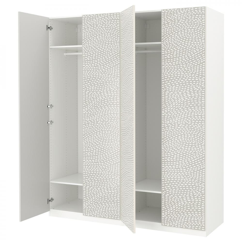 IKEA PAX/MISTUDDEN Гардеробна комбінація білий/сірий 200х60х236 (195.229.76) - зображення 1