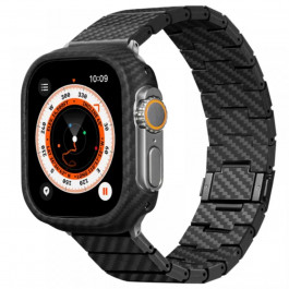 Pitaka Ремінець для Apple Watch 49/45/44mm  Carbon Fiber Watch Band Modern (Black/Grey) AWB2307
