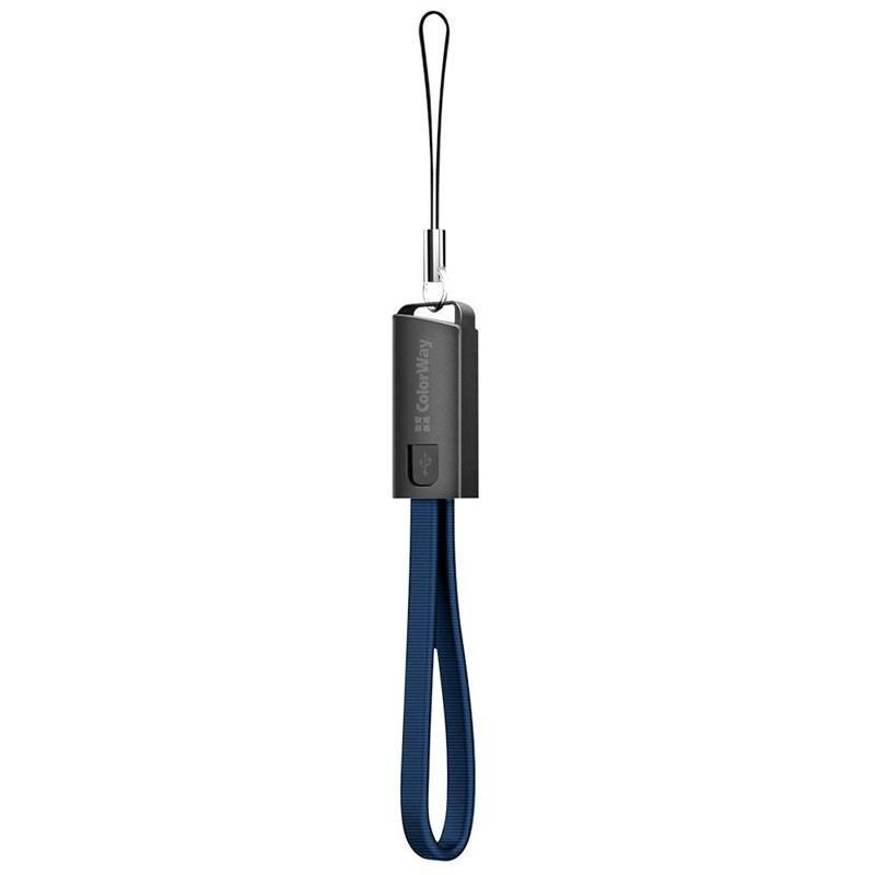ColorWay Micro-USB Keychain Blue 0.22m (CW-CBUM022-BL) - зображення 1