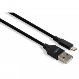 Vinga USB 2.0 AM to Micro 5P nylon 1m black (VCPDCMBN21BK)