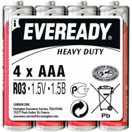 Energizer AAA bat Carbon-Zinc 4шт Eveready Heavy Duty (7638900269956)