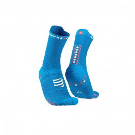 Compressport Pro Racing Socks V4.0 Run High Pacific Blu/Deco Rose