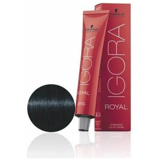 Schwarzkopf Крем-краска для волос  Igora Royal Permanent Color Creme 1-1 Иссиня-черный сандрэ, 60 мл - зображення 1