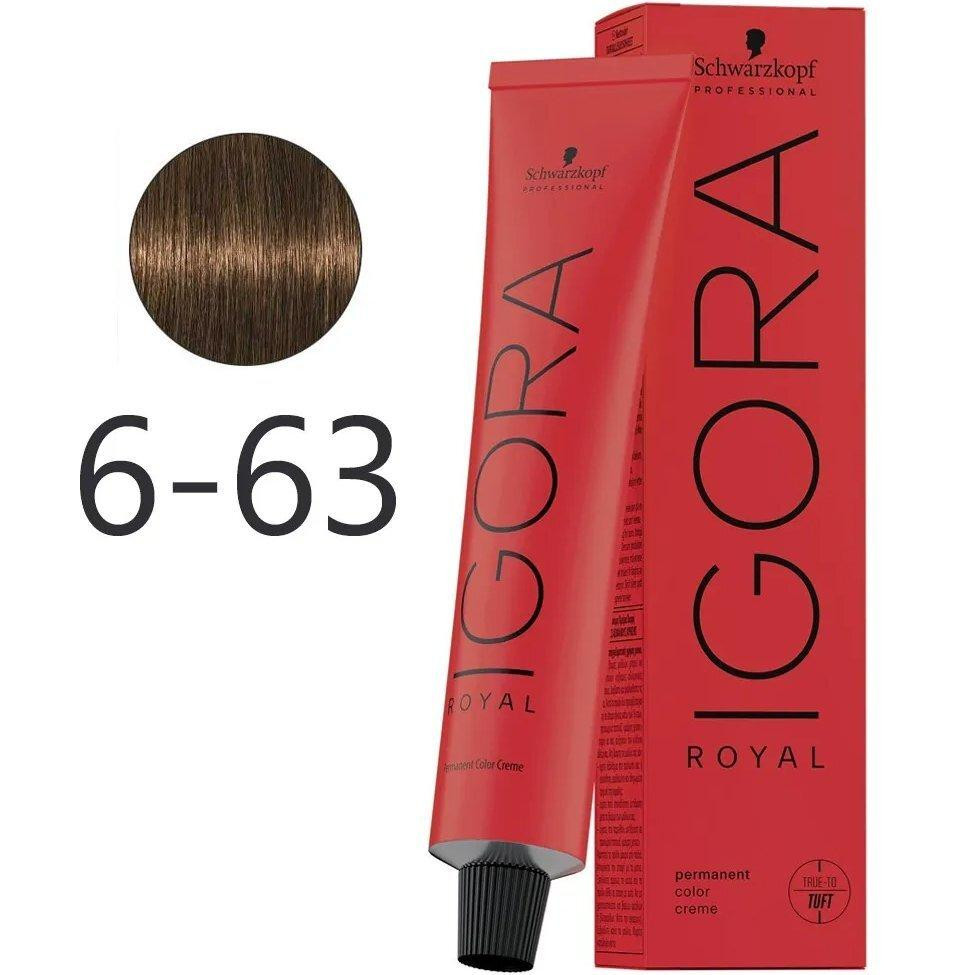 Schwarzkopf Крем-краска для волос  Igora Royal Permanent Color Creme 6-63 Темно-русый шоколадный матовый, 60 мл - зображення 1