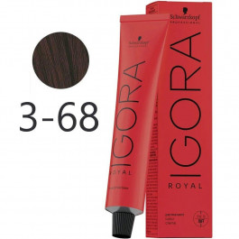   Schwarzkopf Крем-краска для волос  Igora Royal Permanent Color Creme 3-68 Темно-коричневый шоколадный красный, 6