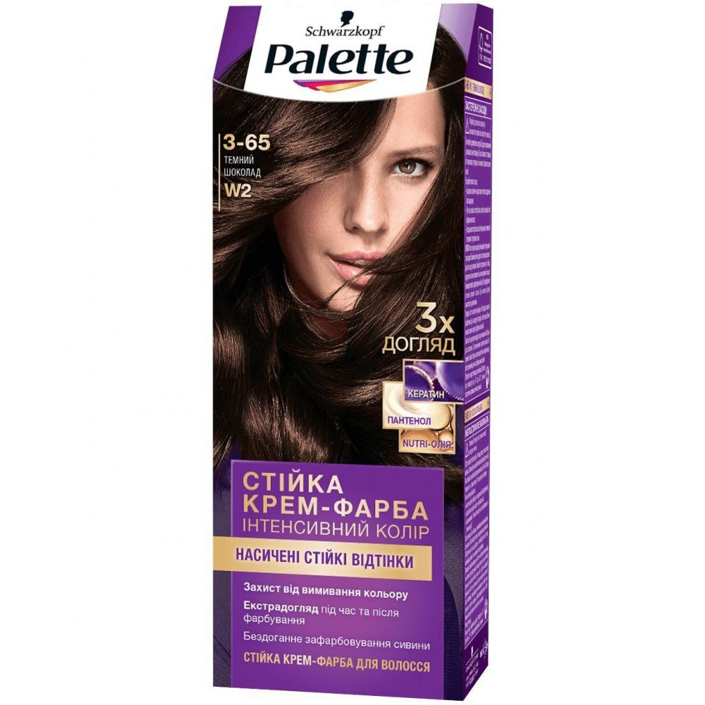 Palette Крем-краска для волос  Интенсивный цвет 3-65 (W2) Темный шоколад 110мл (4605966014755) - зображення 1