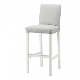 IKEA ИКЕА BERGMUND, 093.881.91 - Стул барный, белый, Рамна Оррста светло-серый, 75 см