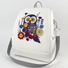 Alba Soboni Сумка-рюкзак жіноча з ЕКОшкіри біла з квітковим принтом  230121-133352 - зображення 2