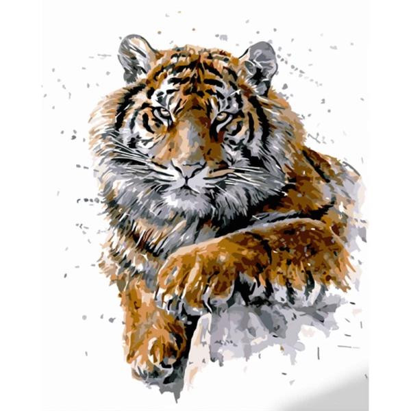 STRATEG ПРЕМІУМ Загрозливий тигр розміром 40х50 см (GS1061) - зображення 1