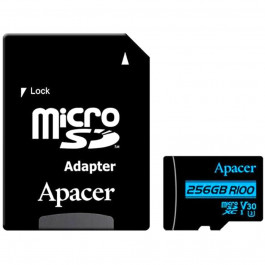Apacer 256 GB microSDXC Class 10 UHS-I U3 + SD adapter AP256GMCSX10U7-R