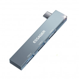 Essager 3-in-1 USB-C Hub Gray (EHBC03-FY0G-P)