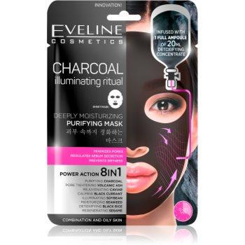 Eveline Charcoal Illuminating Ritual супер зволожуюча очищуюча текстильна маска - зображення 1