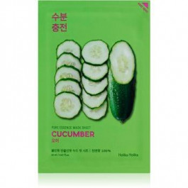   Holika Holika Pure Essence Cucumber тканинна маска зі заспокоюючим ефектом для чутливої шкіри схильної до почервон