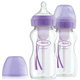 Dr. Brown's Антиколиковая бутылочка Options+, 270 мл, фиолетовый, 2 шт. (WB92603-ESX)