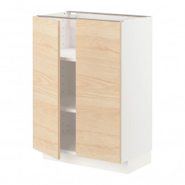 IKEA METOD Нижня шафа/полиці/2 дверцята, білий/світлий ясен Askersund, 60x37 см (094.595.84)