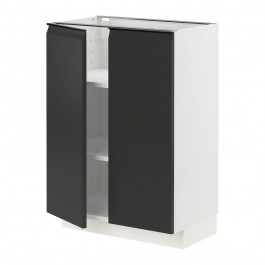 IKEA METOD Нижня шафа/полиці/2 дверцята, білий/Upplov матовий антрацит, 60x37 см (894.939.75)