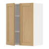 IKEA METOD Навісна шафа з полицями/2 дверцята, білий/дуб форсбакка, 60x80 см (495.093.65) - зображення 1