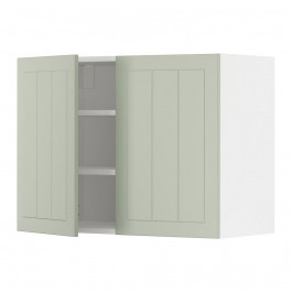 IKEA METOD Навісна шафа з полицями/2 дверцята, білий/Stensund світло-зелений, 80x60 см (994.875.06)