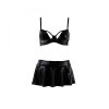 Passion Комплект белья под латекс DEBY SET black S/M - Passion: лиф, мини-юбочка, стринги - зображення 3