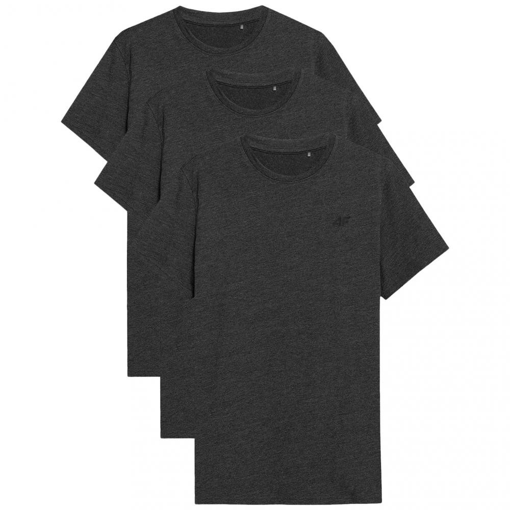 4F Футболка T-shirt  TTSHM536 Темно-сірий меланж - 3 шт. - зображення 1